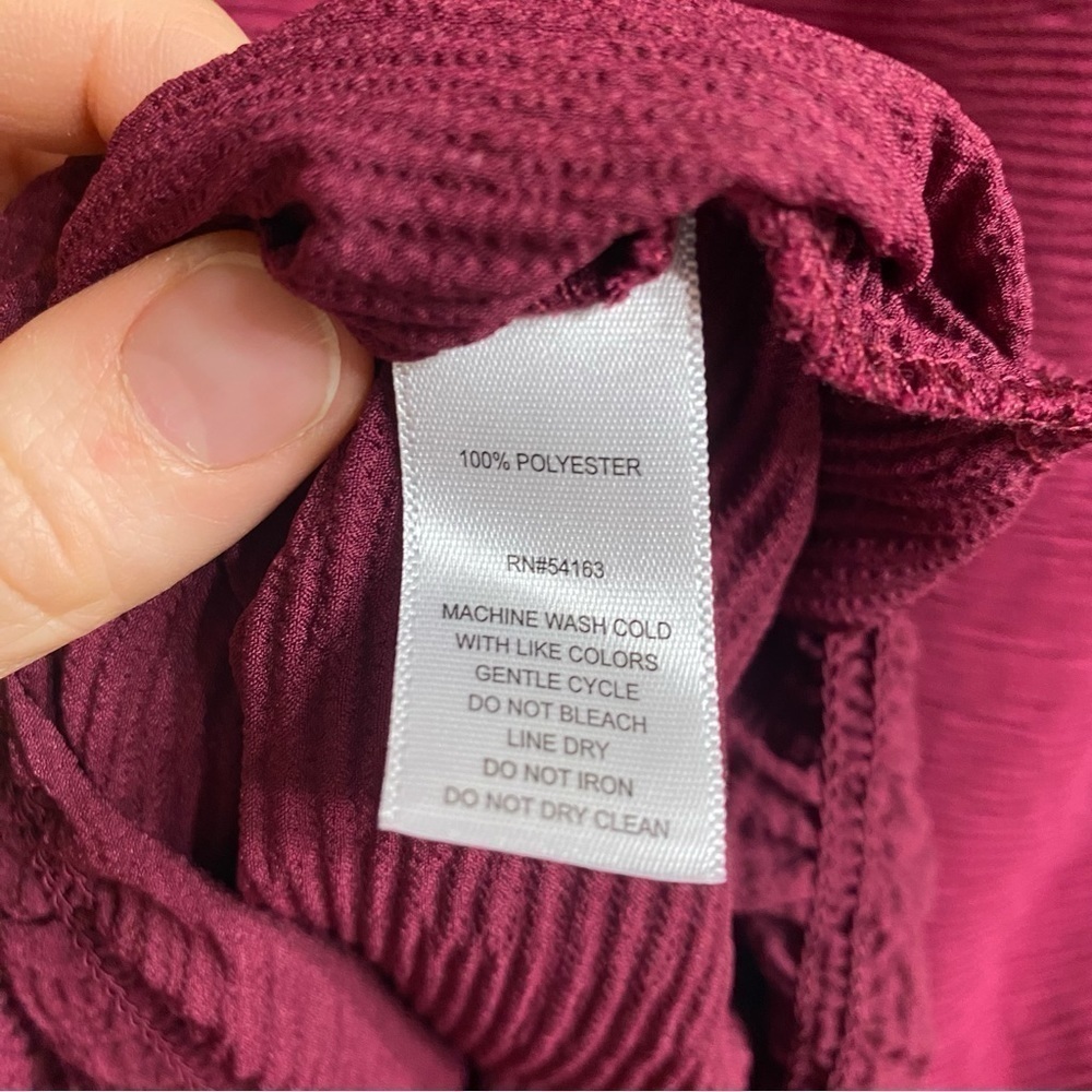 Marc New York Burgundy Peasant Top Long Sleeve Shirt Size Medium - Picture 6 of 7
